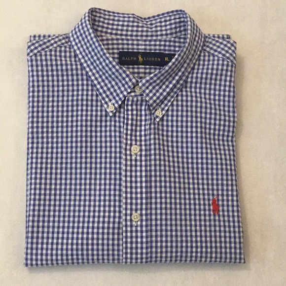 ralph lauren blue gingham shirt